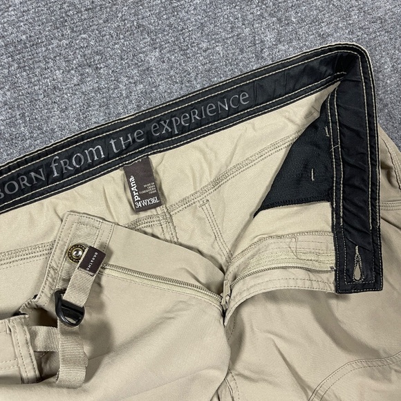 Prana Stretch Zion Straight Pants Hiking Belted Roll Up Mens 34x36 Beige 0915 - Picture 3 of 13